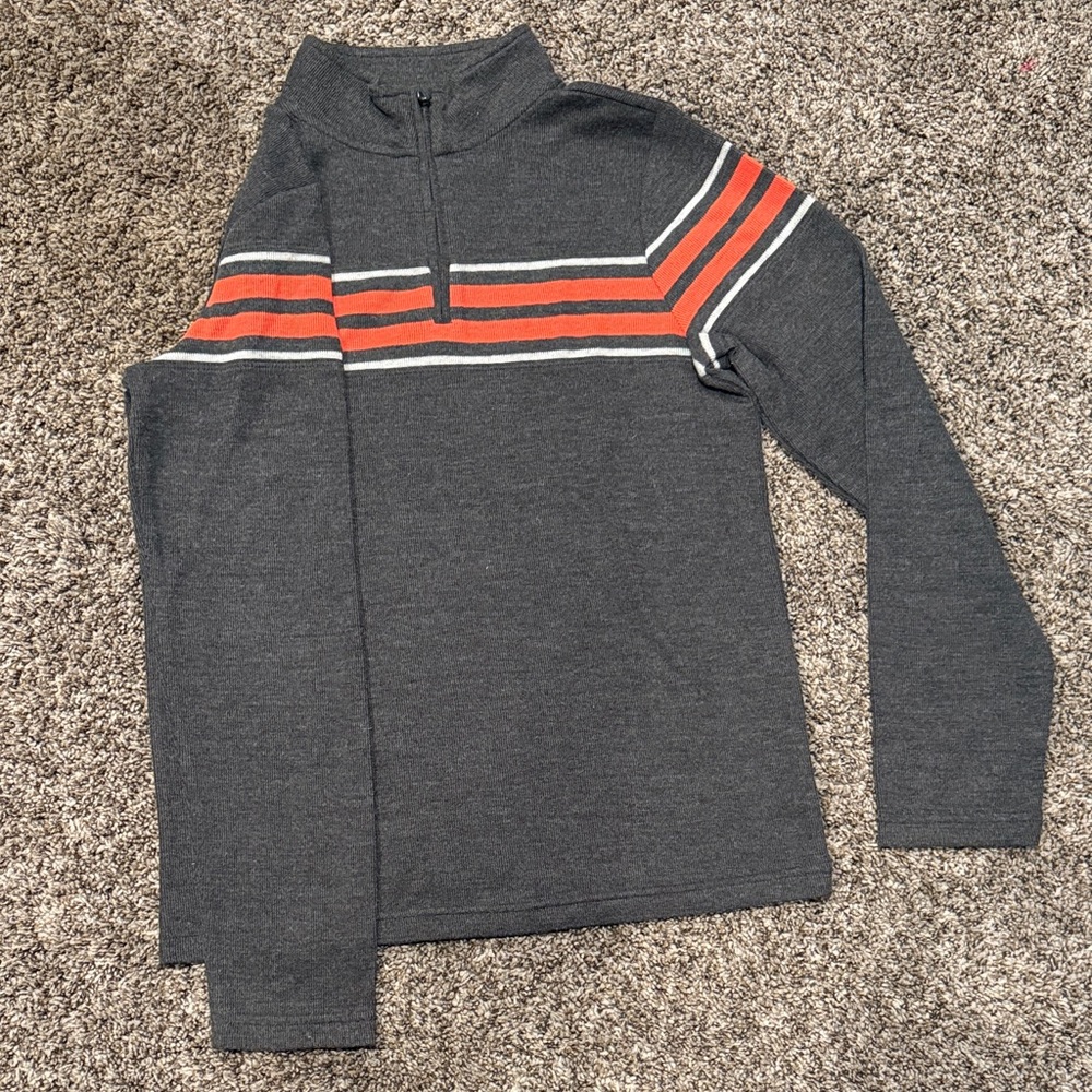 Urban Pipeline Dark Gray Sweater with Red Stripes
